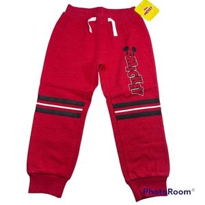 NWT Mickey Red Fleece Jogger Size 3T